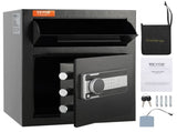 1.7 Cub Depository Safe, Deposit Safe with Drop Slot, Electronic Code Lock and 2 Emergency Keys, V952-LCSBXX17L000GVVNCV0