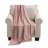 SOGA Pink Textured Knitted Throw Blanket Warm Cozy Woven Cover Couch Bed Sofa Home Decor with BLANKET927