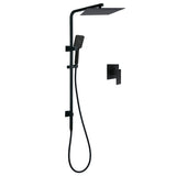 Dual Shower Square Large 12" Rainfall Head 3 Modes Handheld Wall Rail Mixer Matt Black V1233-C6202BHS002M4CBKSS112BKSQ201B