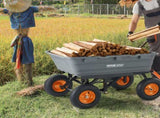 Dump Cart, Poly Garden Dump Cart with Easy to Assemble Steel Frame, Dump Wagon with 2-in-1 V952-SLZXTC1500B0FP7ZKV0