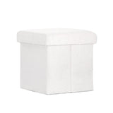 Artiss Ottoman Storage Foot Stool Vanity Square Teddy FS-B-ST01-TED-WH