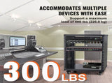 12U AV Rack Stand, 136.08kg Capacity, Network Stereo Recording Studio Rack with Lockable Caster V952-LYSJJ12U18YCOJ5U1V0