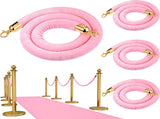 4 Pieces Pink Velvet Stanchion Rope 5 Feet Ropes with Gold Clasps for Party Hotels Wedding Movie V1259-DP01-A-5521
