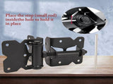 Heavy Duty Self Closing Gate Hinges for Wooden Fences , 90 Degree Adjustable Gate Door Hinges V1192-AZ-W-23093