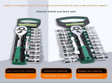 Green 12-Piece 3/8-Inch Drive 24-Tooth Ratchet & Set High-Carbon Steel, Mirror-Polished V888-ELOSUNG50888