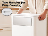 Cefito 30L Commercial Trash Can with Lid Front Push Flap Rubbish Bin White RB-C-PRESS-30L-WH
