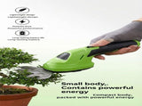cordless grass shear, hedge trimmer, 2-in-1 garden tool, electric pruner, handheld trimmer, V1102-119-54021-GRN-M
