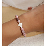Cross Bracelets for Women Men, Christian Gifts for Women, Religious Gifts Cross Beaded Bracelet, V1366-AZ2-W-13580