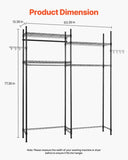VEVOR Over Washer and Dryer Storage Shelf Two Row 4 Tiers Washer Rack Black V952-LDXYJZJTJK2PM9B5M001V0