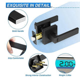 3 Pack Matte Black Door Handles, Keyless Interior Door Knobs, Privacy Door Lever Locksets for V1192-AZ-W-22771