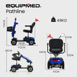 EQUIPMED Electric Mobility Scooter For Elderly Motorized Riding Older Adults Aid Portable E-Scooter V219-AGCMSCEMQA3BL