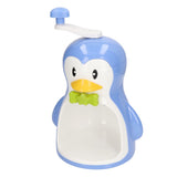 Shaved Ice Machine ABS Penguin Shape Blue Household Portable Manual Snow Cone Maker Machine with V1294-YM0718-3113220134111