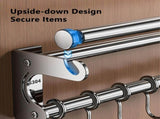 Kitchen Utensil Hooks, Kitchen Rail Kitchen Utensils Rack, No Drilling Adhesive Stainless Steel V1192-AZ-W-29666