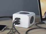 Allocacoc PowerCube Extended 4 Outlets 2 USB-A 1 USB-C PD 20W with Surge 1.5M Grey V28-ELEALL11407GY