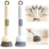Adjustable Cleaning Brush with Liquid Dispenser, 6-Level Adjustable Handle & Refillable PET Scrub V1366-AZ2-W-11387