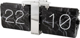 Black Flip Table Clock with Chrome Stand, Modern Retro Desk Clock, 9.5 x 21 x 16.5 cm V1188-MS-731-112
