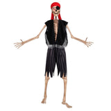 12 Ft Skeleton Pirate Outfit, Giant Skeleton Pirate Costume Accessories Set with Hat & Clothing, V1366-AZ2-W-24905