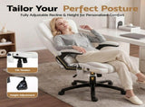 Artiss 8 Point Massage Office Chair Heated Seat Recliner PU White MOC-09M-WH
