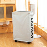 Foldable Laundry Basket Oxford Cloth Easy Install Storage Basket with Mesh Pulleys White V1294-YM0717-3112220061011