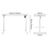 Levede Motorised Standing Desk Frame White Single Motor DH1049-S-WH