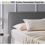 Accessorize Cotton Flannelette Sheet Set Ivory Single V442-HIN-SHEETS-COTTONFLANNEL-IVORY-SB