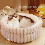 Pet Bed Cat Bed Dog Bed All-Season Bed Ultra-Soft Plush Large Pet Bed Round Pet - Gray - Size V1347-135-28322-GRY-50-20-15