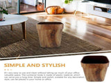 Trash Can Wood Can Lidless Wastebasket Wood Grain Garbage Container Kitchen Bin Office V1192-AZ-W-10299