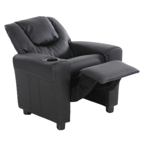 Oliver Kids Recliner Chair Sofa Children Lounge Couch PU Armchair - Black V563-75609-BLACK