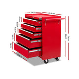 Giantz 5 Drawer Tool Box Cabinet Chest Trolley Box Garage Storage Toolbox Red TB-5DR-ROLL-RED