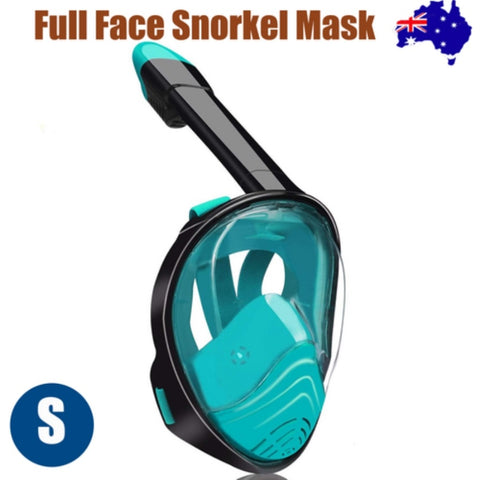 BlUE Full Face Snorkel Mask Swimming Breath Dry Diving Goggle Scuba Glass Anti-Fog AU S V201-W12783340