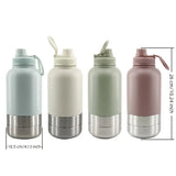 3-in-1 Outdoor Pet Insulated Water Bottle 32oz Large Capacity, 24H Temperature Lock, Hidden Dual V1232-LXB-CW-001