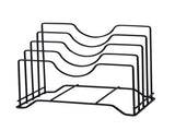 Chopping Board Storage Rack Iron 4 Slots Integrated Pot Lid Holder for Kitchen Countertop Black V1294-YM0716-3118220125812