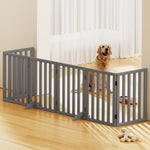 i.Pet Dog Playpen Enclosure 6 Panel Pet Fence Wooden Play Pen PET-GATE-WOOD-60-GR