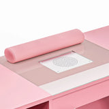 Pink Manicure Table with Electric Dust Collector and Storage, 108x45x77cm V178-59326