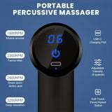 Black**Portable Deep Tissue Massager 6-Speed & 4 Heads & 15-Min TimerProfessional Muscle V1106-AMY001