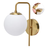 Nordic Modern E27 Glass Ball LED Wall Light Frosted Texture Round Bedroom Wall Lamp 110240V V1294-YM0715-3119210303211