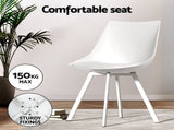 1 Artiss Dining Table and 4 Chairs Set Rectangle White DSET-120WH-5221-WHX4
