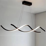 BAMDECOR A24122 Modern Minimalist Black Pendant Light Adjustable LED Chandelier for Dining Room and V255-BAM-L-24122-BLK-150