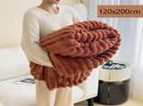 Fluffy Bunny Fleece Nap Blanket Thickened Flannel Milk Fleece Office Leg Throw Caramel 120200cm V1221-XM-LB5568-ZS195