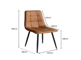 Levede 4x Dining Chairs Kitchen Chair Brown Faux Leather CH1057-PU-4-BR