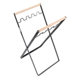 Trash Bag Holder Rubber Wood Handle Iron Flat Appearance Foldable Portable Garbage Bag V1294-YM0716-3117220182611