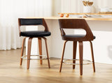 Artiss 2x Bar Stools Swivel Leather Chair 65cm BA-TW-8569-BKX2-AB