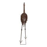 Rust Crane Bird 'Looking Down' Statue 102cm V637-71660CRN