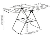 Stainless Steel Floor-Standing Folding Wing-Shaped Drying Rack-Silver V1161-109770