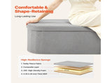 Oval Storage Ottoman Bench, Foldable Teddy Fleece End of Bed Bench, Folding Upholstered Bed Ottoman V952-BYWSZYKZDK40KOB06001V0
