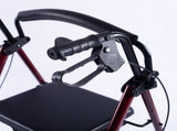 EQUIPMED 4 Wheel Lightweight Rollator Walker, Aluminium Frame, Seat, Carry Bag, for Seniors, Red V219-HELWLKEQ95RB