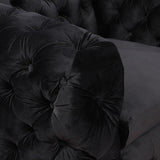 3+2+1 Seater Sofa Classic Button Tufted Lounge in Black Velvet Fabric with Metal Legs V43-SET-JAQS-3+2+1-BL