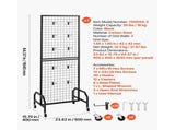 3 Packs Grid Wall Panels, 600 x 1640mm Wire Grid Panels Display Rack, Movable Art Display Shelf with V952-LSWGQ6070INC9Q86I001V0