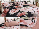 Botanical Evergreen Floral Cozy 3 Pc Bedspread & Pillow Cover Set V745-AC080776Q13U
