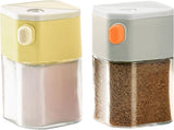Salt and Pepper Shaker Set with Dose Button - 0.5g per Press - Precise Seasoning Dispensers - Glass V1258-DP02-BOL-208